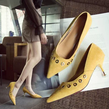 

Women's high-heeled shoes new spring Korean style pointed stiletto heel hipster shoes Women's Social black work shoes