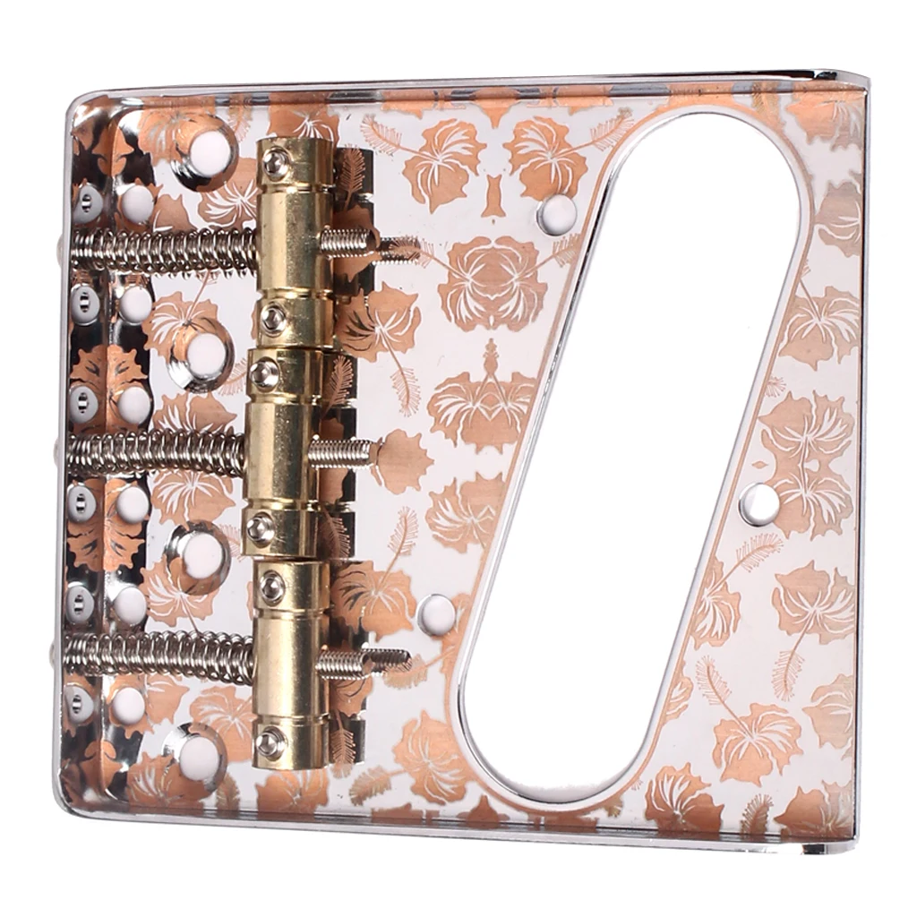 1 Pack Copper 3 Saddle Bridge Tailpiece Replacements for Telecaster Electric Guitar Luthier Supply