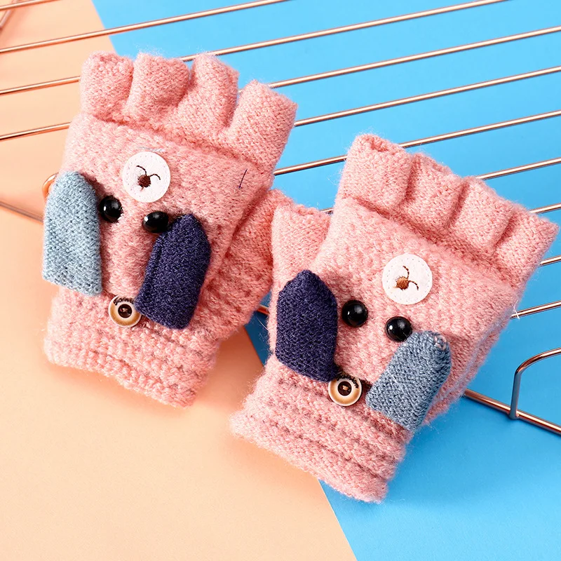 baby accessories basket 2022 Autumn Winter Parent-child Mittens Warm Gloves Kids Girls Boys Mittens Cute Cartoon Flip Gloves Children Christmas Gifts baby glasses