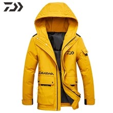 Одежда для рыбалки Daiwa куртка с капюшоном мужская одежда для зимней рубашки термальная хлопковая походная многокарманная Лоскутная рыболовная рубашка
