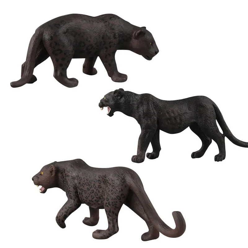 Simulation Panther Figure Collectible Toys Wild Animal Action Figures Kids Animal Cognitive Toys
