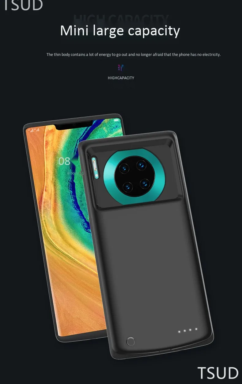 6800 мАч зарядное устройство чехол для huawei mate 30 Pro внешний портативный беспроводной аккумулятор зарядный чехол для huawei mate 30