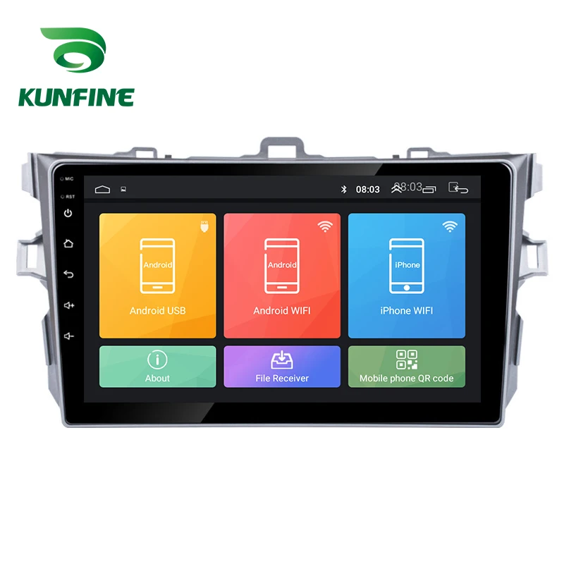 Восьмиядерный 1024*600 Android 8,1 автомобильный DVD gps навигатор плеер Deckless стерео для Toyota COROLLA 2007-2013 радио головное устройство