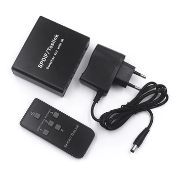 

4x1 Toslink Switch Digital Optical SPDIF Audio Switcher Box with IR Remote Control JR Deals