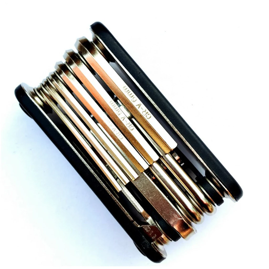 16 In1 Bike Bycicle Cycling Mini Fold Repair Tool Kit Multi-Function Hex Wrench Nut Tire Repair Hex Allen Key Screwdriver Socket
