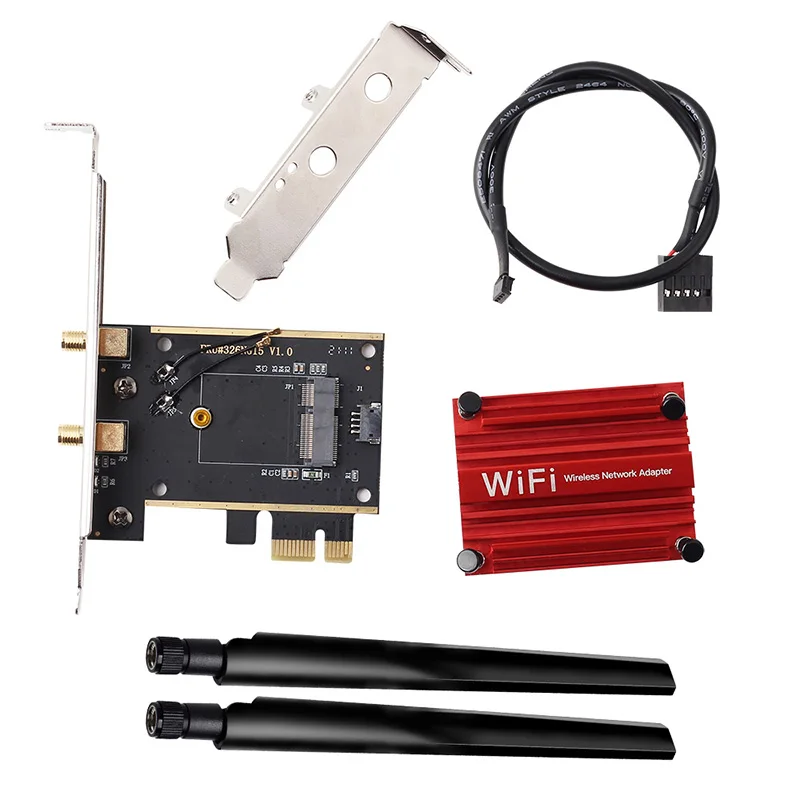 Конвертер M.2 на PCI Express Wi-Fi беспроводной адаптер NGFF Bluetooth-карта с 2 антеннами для Intel