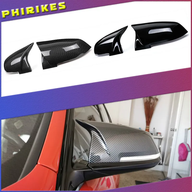 

2 pieces Rearview Mirror Cover Cap Carbon Black for BMW Series 1 2 3 4 X M 220i 328i 420i F20 F21 F22 F23 F30 F32 F33 F36 X1