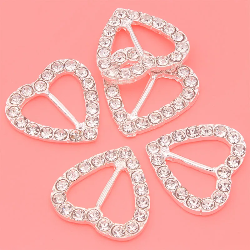 10pcs Trimming Shop 19mm Rhinestone Square Crystal Diamond Buckle Slider Embellishment for Women Purse Ribbons Fashion Accessories Wedding Cards