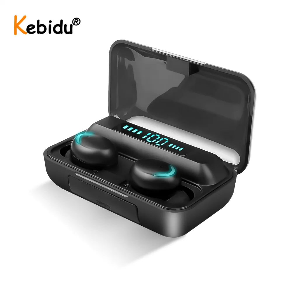 F9 5 0 TWS Bluetooth Headphones Wireless Touch Earphones With Mic LED Display Sport Gaming Earbuds With Charging Box