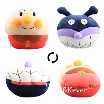 

38x38 cm Anime Anpanman Change to Bacteria Plush Toys Doll Peluche High Quality Plush Pillow Toy Baby Kids Birthday Gift