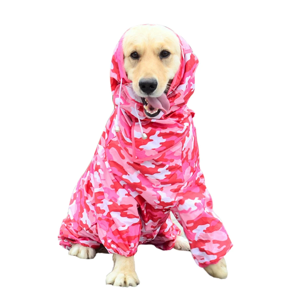Camouflage pink Дождевик с капюшоном для собак, водонепроницаемый комбинезон, куртки, удобные для улицы HG99 - Цвет: Camouflage pink