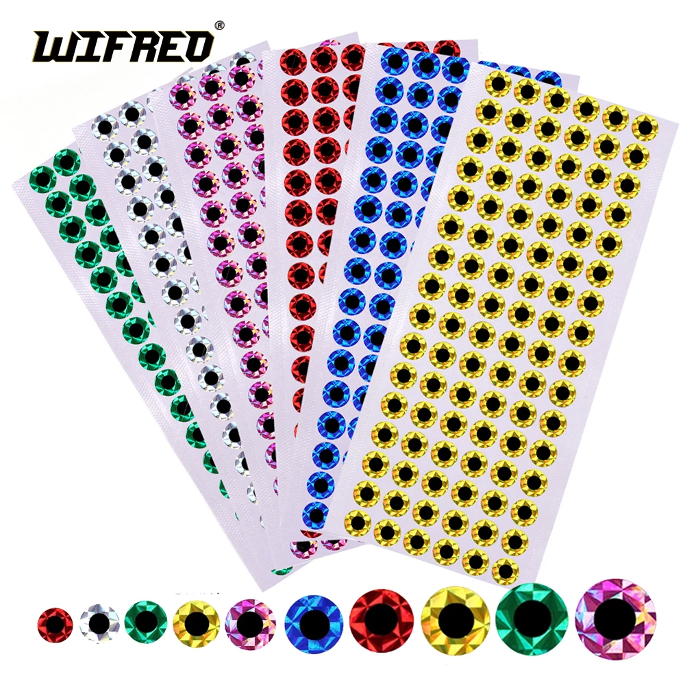 WIFREO 100pcs Flat Fishing Lure Eyes 2D Artificial Fish Eyes Sticker