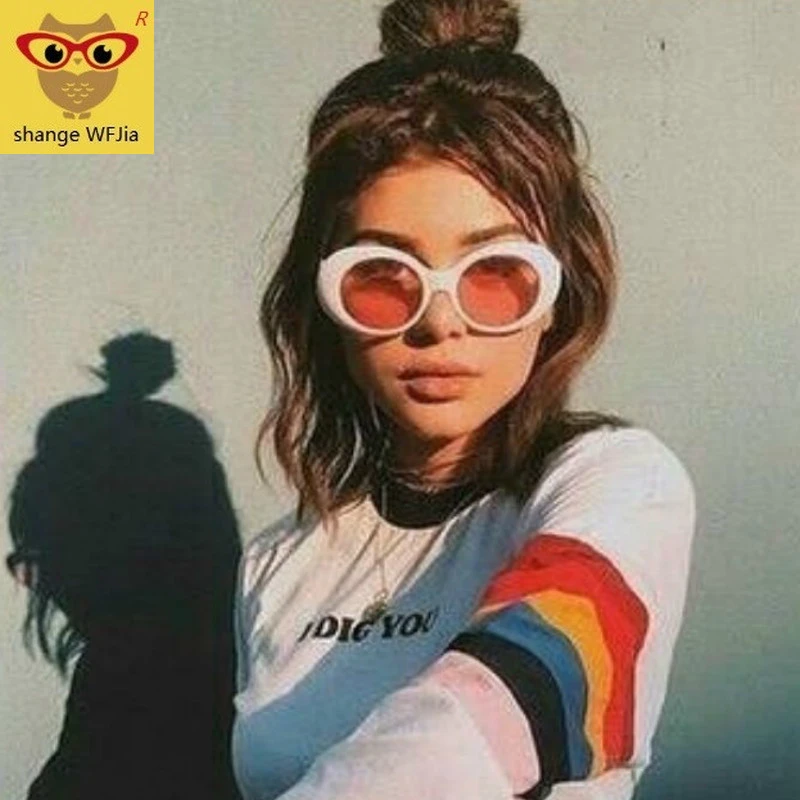 2019 Hot Vintage Retro Sunglasses Women S White Black Eyewear Goggle Kurt Cobain Glasses Oval Sunglasses Ladies Trendy Uv Women S Sunglasses Aliexpress