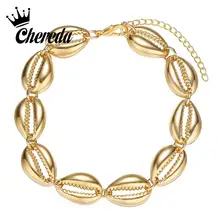 Chereda в виде ракушки золотой браслет для женщин летнее очарование пляж ручной работы ювелирные изделия из металла Bohemain ручные аксессуары