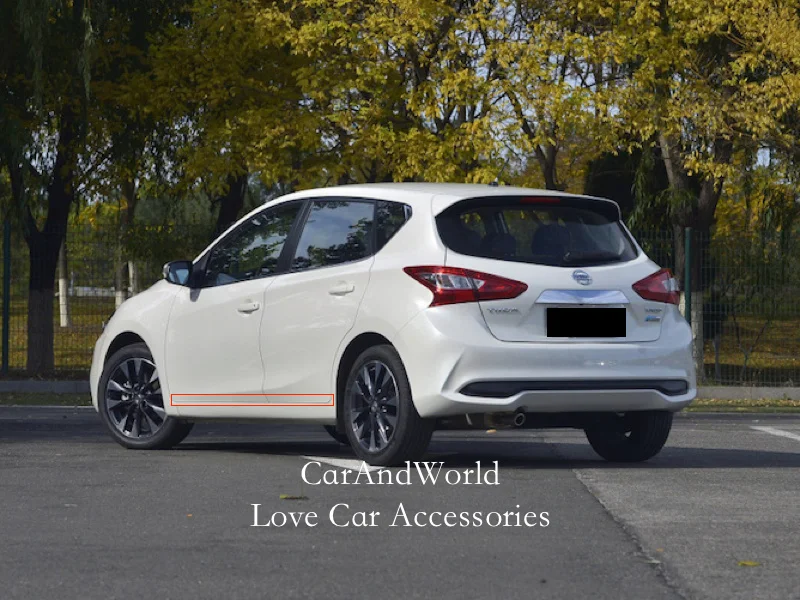 Нержавеющая сталь для Nissan TIIDA- боковая сторона кузова двери планки полосы крышки края протектор рамки литья аксессуары