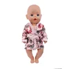 Doll Clothes Bathrobe Set Pajamas For 18 Inch American Doll Girls 43 Cm New Reborn Baby Doll Generation Smiley Print Accessories 5