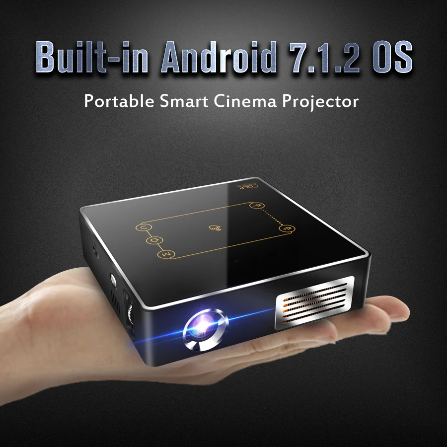 CSQ C9Plus смарт-проектор 2,4G/5G wifi 2 Гб ОЗУ 16 Гб ПЗУ Android 7,1 BT4.0 портативный проектор 8000 мАч Сверхдолгий