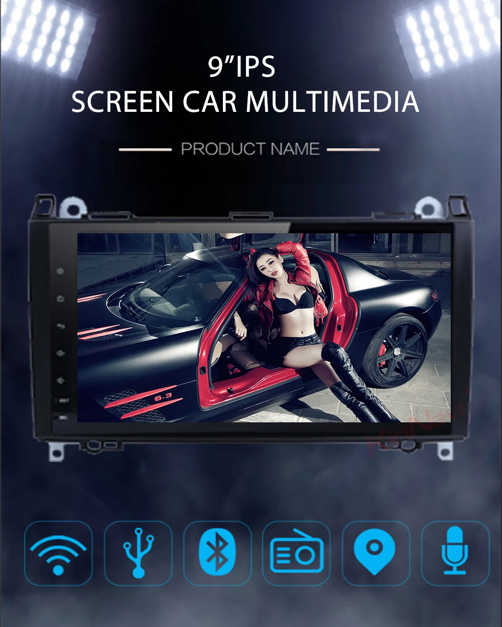 KiriNavi Сенсорный экран 9 дюймов Android 9,0 автомобиль радио навигации для Mercedes Benz B200 W203 S203 C180 C200 C209 W209 C208 W208