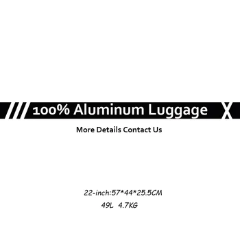 

22inch spinner aluminum travel suitcase luxury brand trolley case cabin luggage on wheels