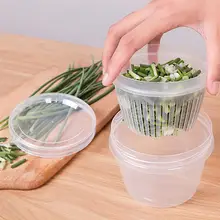 Герметичная коробка имбирь чеснок лук круглый дренажный пищевой контейнер-холодильник коробка для хранения винтовая крышка кухонный Органайзер