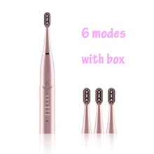 Ультразвуковая электрическая зубная щетка вибрационное отбеливание перезаряжаемая гигиена полости рта Замена зубных щеток головки 1+ 4 шт