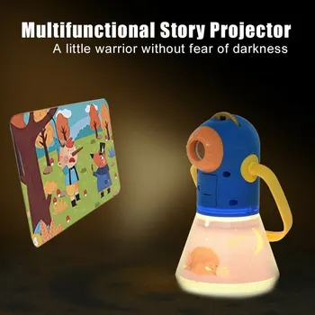 

4 In 1 Kids Toy Mini Theater Night Light Starry Sky Storybook Projector Portable Rotating Film Sleep Lamp Birthday Gift