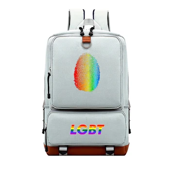 

2020 new fashion men's LGBT Pride printed backpack men's laptop backpack high school students college students male