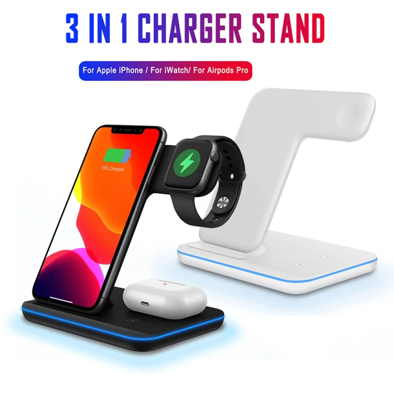 15W 3 In 1 Qi Draadloze Oplader Stand Voor Iphone 11 Xs Xr X 8 Airpods Pro  Lading dock Station Voor Apple Horloge Iwatch 5 4 3 2 - AliExpress Consumer  Electronics