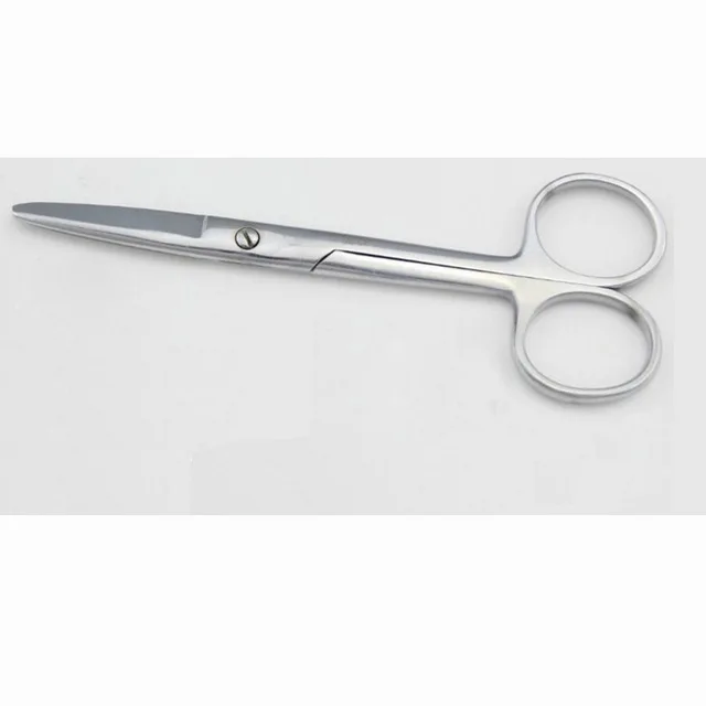 Бежевый 14CM Stainless Steel Straight/Elbow scissors First Aid Kit Accessories Gauze/Adhesive Tape Scissors Outdoor Survival Tool - Цвет: Бежевый
