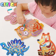 

Montessori Children Magnetic Maze Children Toys Kids Wooden Puzzle Educational Brain Teaser Wooden Toy Jigsaw Intellectual Board