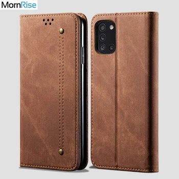 

For Samsung Galaxy A31 Wallet Case Magnetic Book Folio Flip Cover For Samsung A31 Denim Leather Phone Bags Kickstand Card Holder