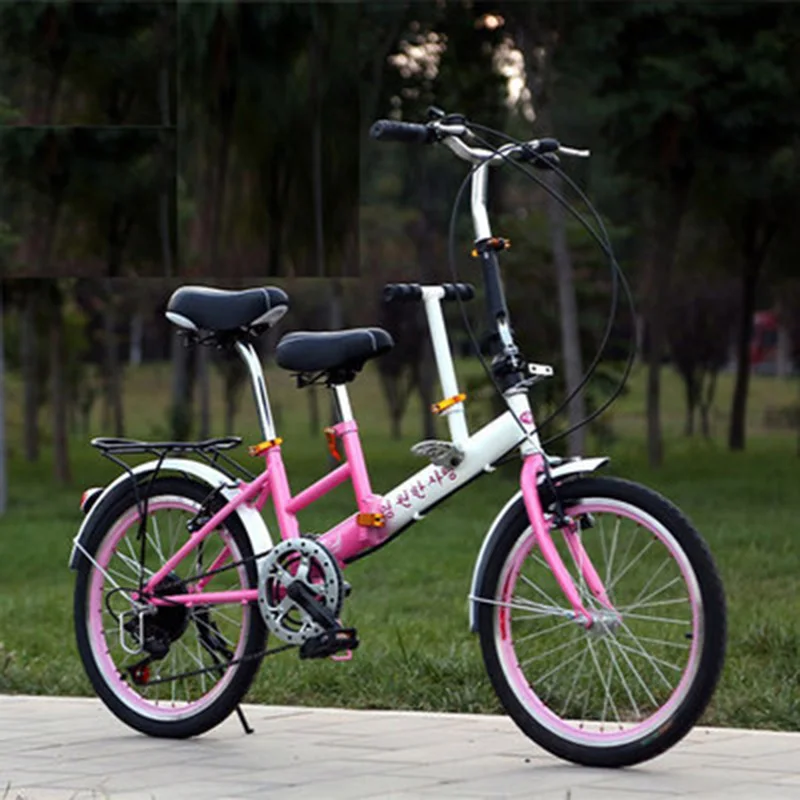 20-Inch Mother And Child Folding Bike With A Child Parent-Child Car To Pick Up And Go To School Shopping Mother And Child Car