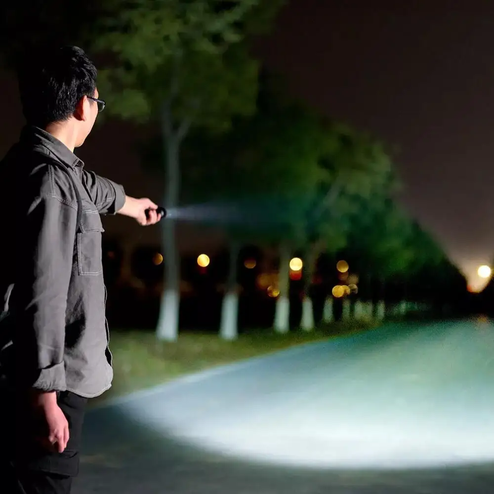 샤오미 하드 라이트 손전등 야외 전기 토치 휴대용 랜턴 IPX7 방수 충전식 램프 캠핑 여행 장비