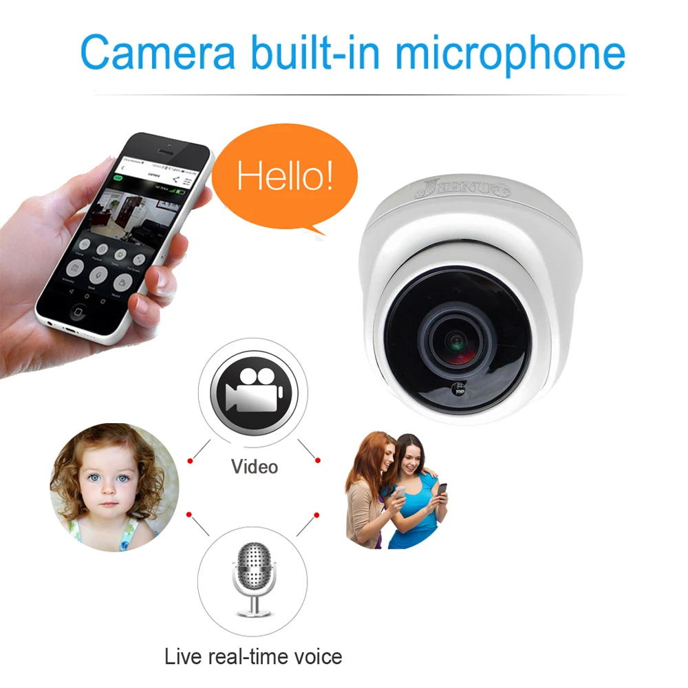Xmeye 1080P POE Camera IP 1.7mm Panoramic Fisheye lens Cctv Security Surveillance Built-in Mic LED Infrared Icsee JIENUO 4