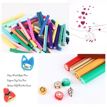 50 шт./компл. 3D смешанные Форма исскуство ногати наклейки фимо-трости палка стержней полимерной наклейки для изделий из глины для ногтей Декор Красота Сделай Сам наклейки с рисунками