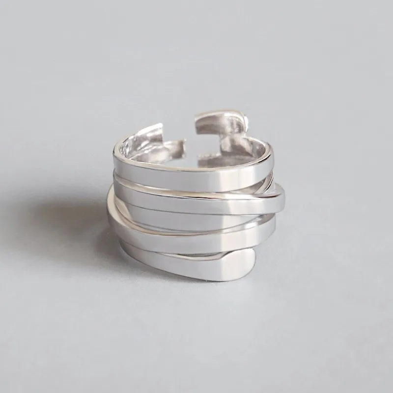 white gold Индивидуальное, Дутое, неправильные геометрические кольца для Для женщин Обручение ювелирных изделий для девочек, открытые, кольца на палец - Цвет основного камня: white gold