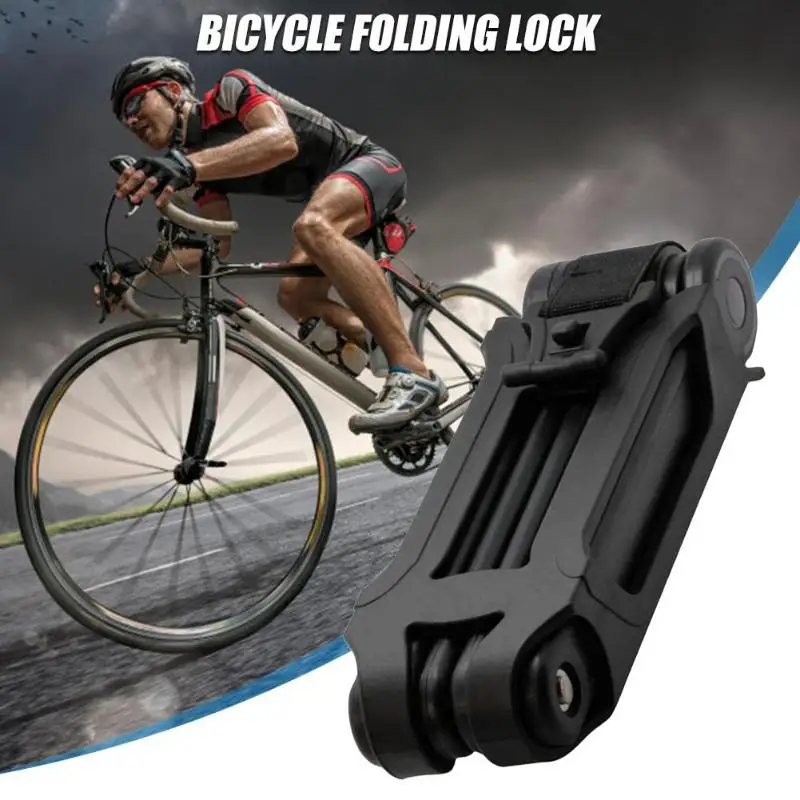 1pc Hot Sale Bicycle Lock Delicate Texture Portable Outdoor Camping Riding Tools Foldable Mountian Road Bike Chain Lock