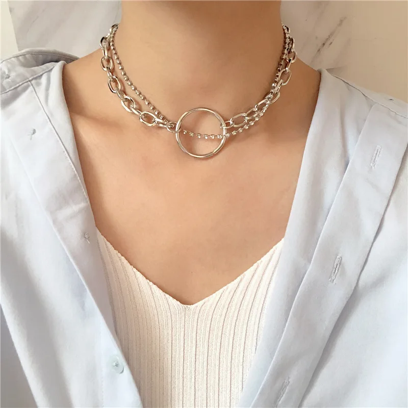 DIEZI New Fashion Imitation Pearls Choker Necklace Female Necklaces for Women Gold Color Coin Pendant Sweater chain Jewelry