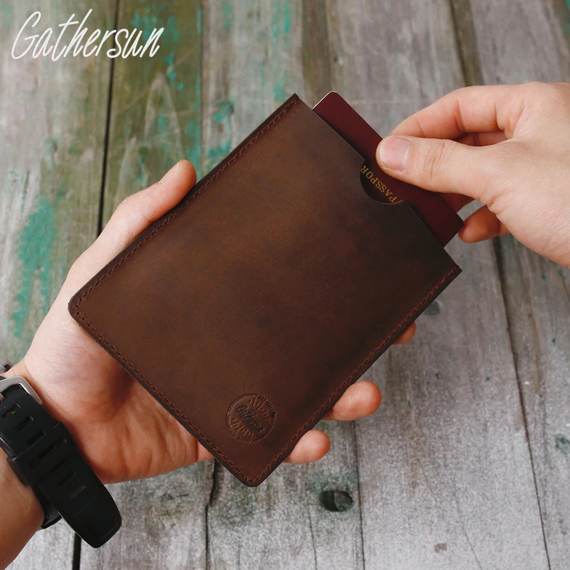 

High Quality Genuine Leather Mini Passport Cover For Men And Women ,Drop Shipping Vintage Passport Organizer Bag Card Holder