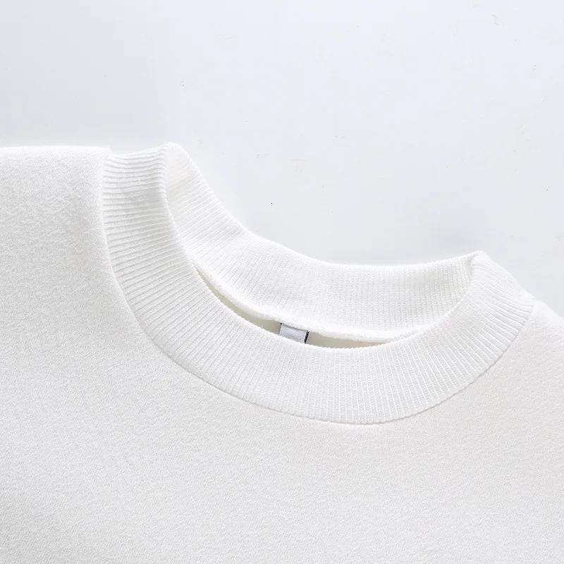 AIUJXK Autumn Winter Letter Embroidery White Cotton Sweatshirts Women Fashion Loose Long Top Female Warm Velvet Clothes