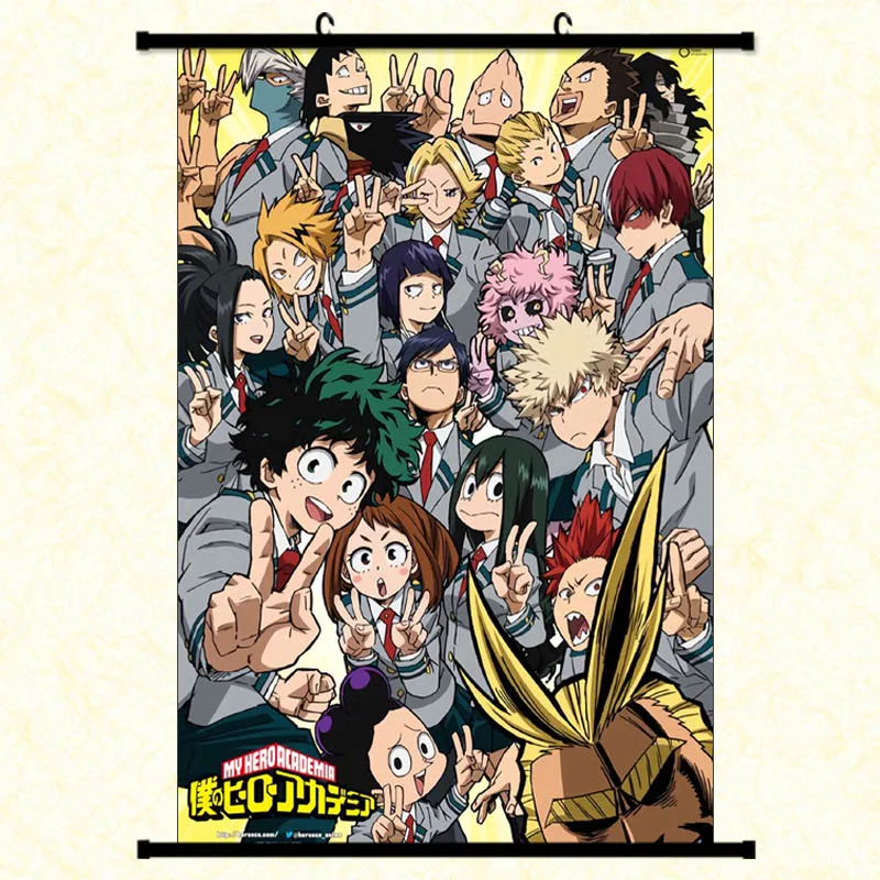 My Hero Academy картина прокрутки японского аниме настенные подвесные плакаты Холст плакат художественное украшение для дома - Цвет: 4
