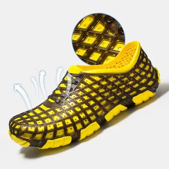 

Men Clogs Shoes Hollow Soft Breathable Anti-slip Slip-On Outdoor Beach Sandals LQ6506