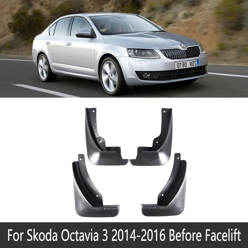 Для Skoda Octavia A5 A7 1Z 5E 2004~ MK2 MK3 крыло грязи брызговик ЛОСКУТ аксессуары для брызговиков 2005 2006 2010 2013 - Название цвета: 2013-2016 MK3