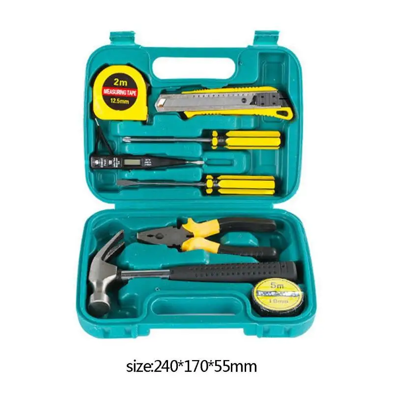 8/9/12/13/16 Pcs Hand Tool Set  Car Home Dual-purpose Manual Maintenance Tool Hardware Combination with Plastic Toolbox