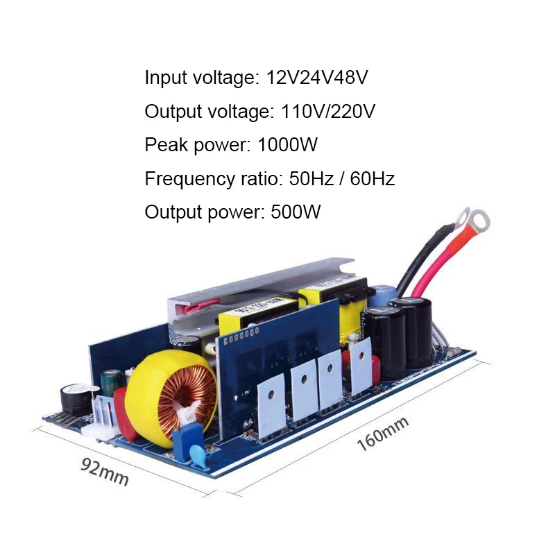 Синусоидальный инвертор основная плата 12V24V48V до 220V500W автомобильный преобразователь солнечной энергии