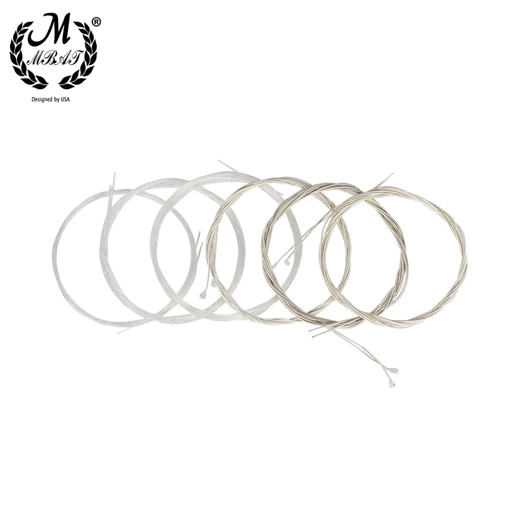 M MBAT-터키 Oud 아랍 류트 스트링 투명 나일론 실버 도금 구리 합금 상처 스트링 액세서리 O102, 고품질 12 개/세트