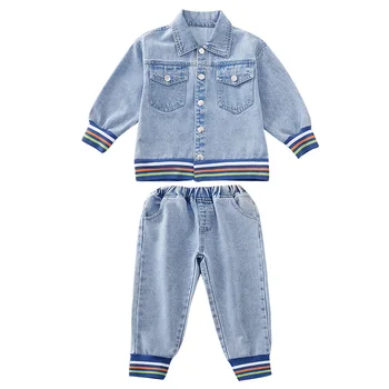 

Keelorn 2020 Autumn New Fashion Girls Sets Denim 2PCS Jeans Simple Jacket Top + Casual Pants Girls 4-13 Years Clothes Sets