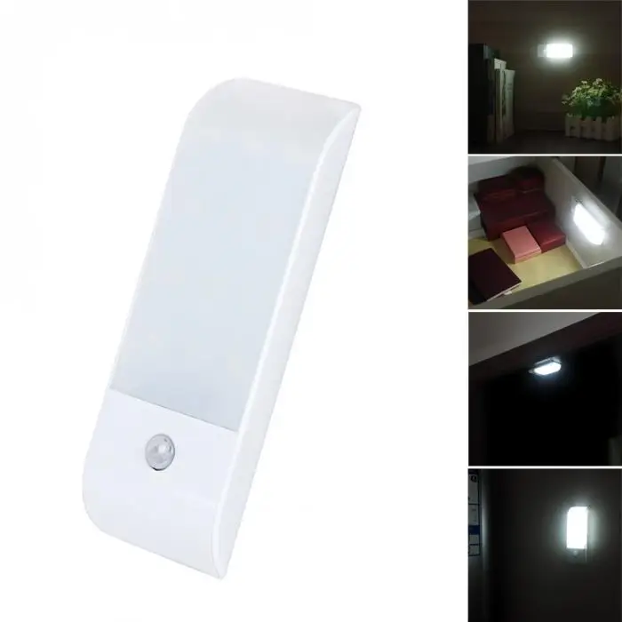 cheap Motion Sensor LED Night Light 12 LEDs Magnetic Strip Stick on Wardrobe Cabinet Cupboard Lighting DAG ship