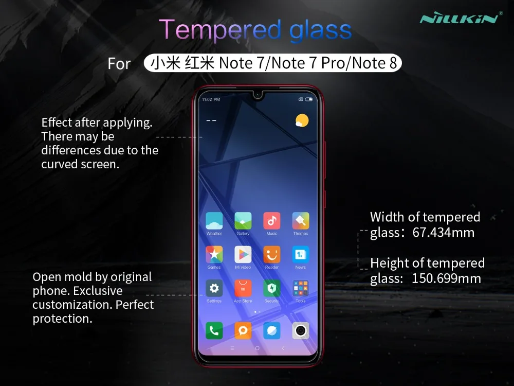 Nillkin Закаленное стекло пленка для Xiaomi Redmi Note 8 Amazing H+ Pro H Nano анти-взрыв Защитная пленка для экрана