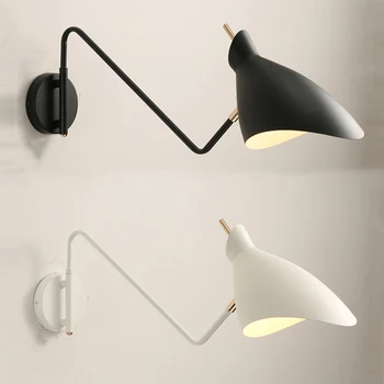 

Originality Rocker Arm Wall Lamp Concise A Living Room Restaurant Designer Personality Rotating Long Rod Bedroom Bedside Lamp